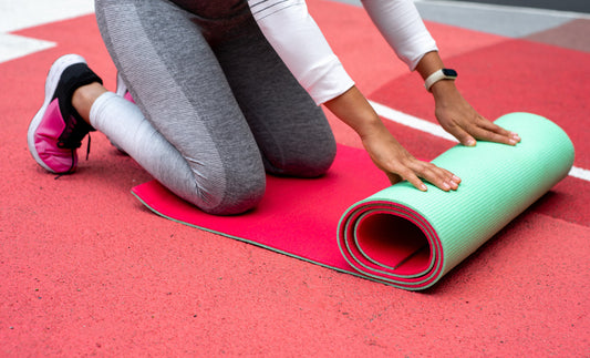 EIZA FlexMat yoga mat being rolled out
